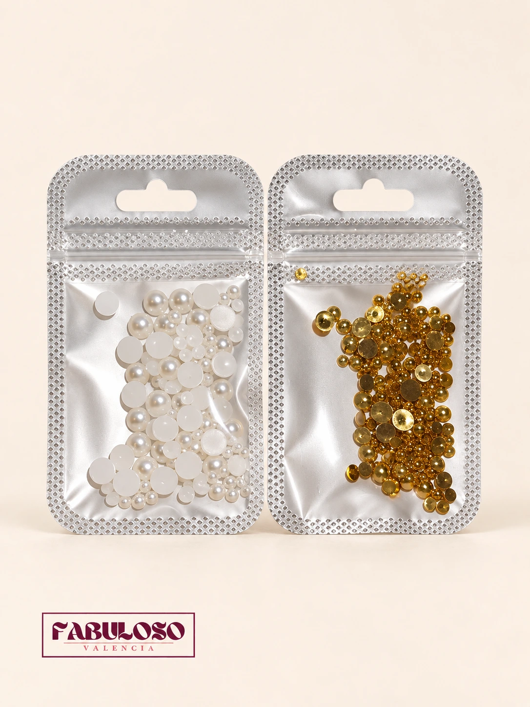 Perlas en Dorado y Blanco
