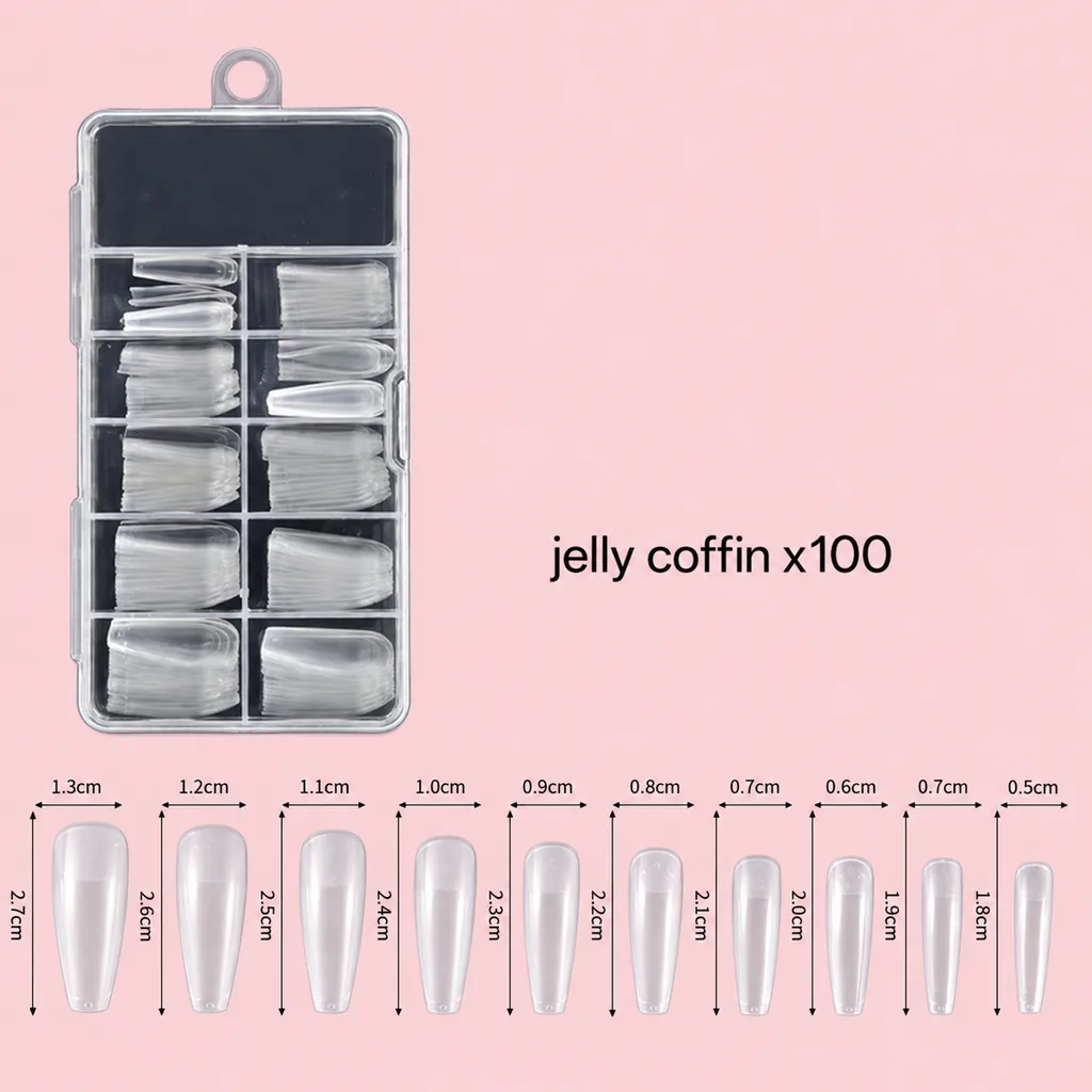 Uñas jelly x100 coffin